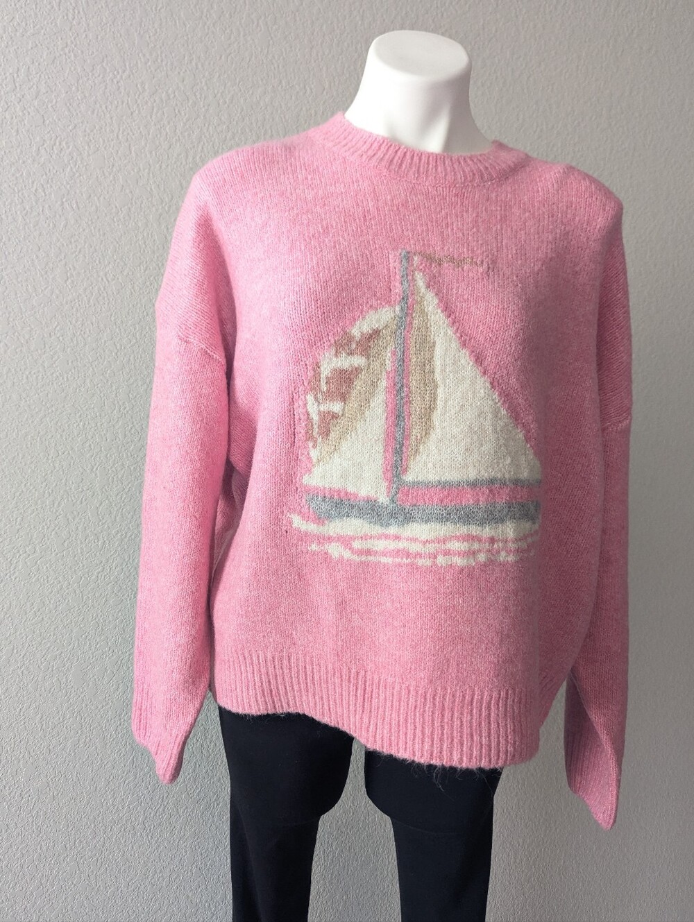 New Pink Sailboat Knit Sweater Boutique - Picture 3 of 8